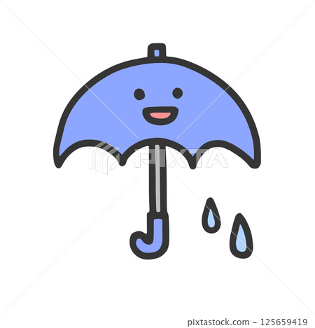 可愛的雨傘插圖 可愛的雨傘插圖 125659419