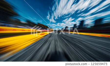 View from a high-speed racing car 125659473