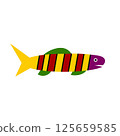 Fish icon on white background. Vector illustration. 125659585