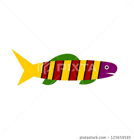 Fish icon on white background. Vector illustration. Fish icon on white background. Vector illustration. 125659585