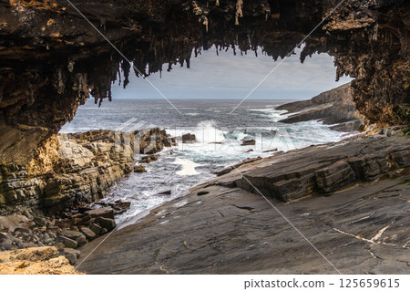 Admirals Arch rock formation at Cape Du Couedic, Flinders Chase, Kangaroo Island, Australia 125659615