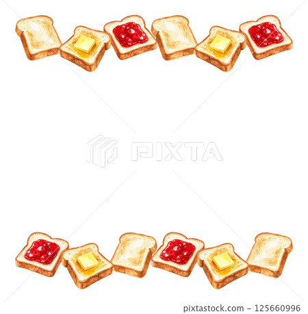 AI-generated frame of watercolor illustrations of various toasts 125660996