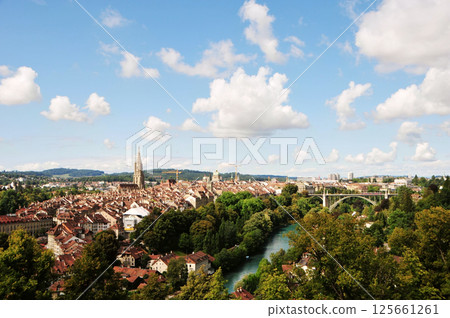 Panoramic view of the center of Bern, Switzerland 125661261