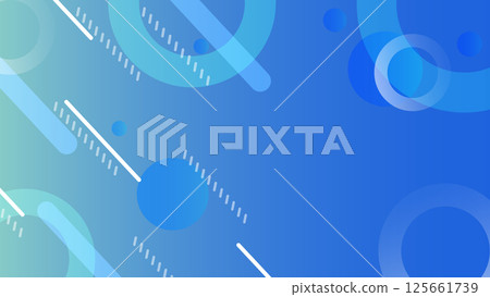 藍綠色圓圈和線條重疊的抽象的背景材料 125661739