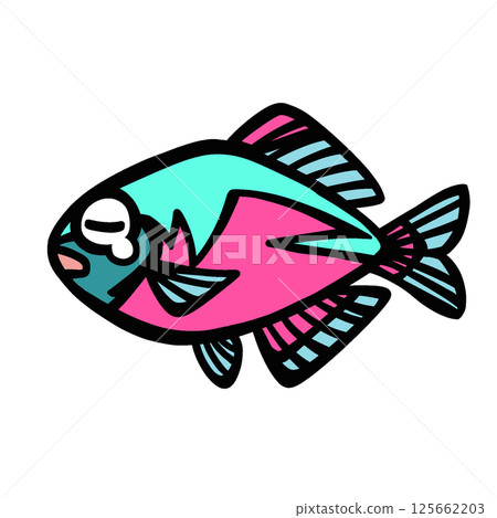 悲傷的塔納戈魚的簡單插圖 125662203