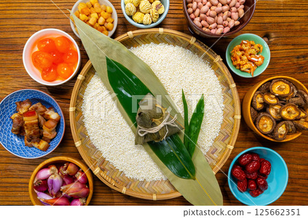 Zongzi, glutinous rice, ingredients, Dragon Boat Festival, festival, Zongzi, fujiami, material, ドラゴンボートフェスティバル, 125662351