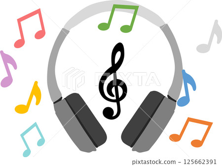 Headphones graphic material illustration Headphones graphic material illustration 125662391