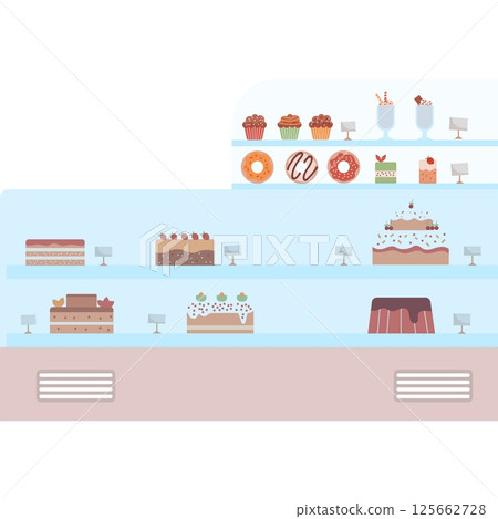 bakery shop showcase vector icon isolated on white bakery shop showcase vector icon isolated on white 125662728