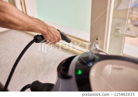 Experience Professional Window Cleaning with Advanced Steam Technology for Pristine Results 125662815
