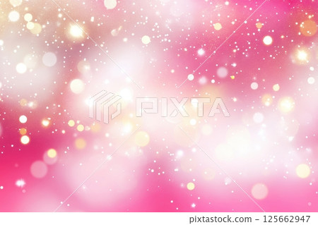 Pink background with glowing bokeh lights and sparkles. Soft, dreamy glow effect perfect for festive cards, banners, elegant invitations, or holiday-themed design and digital projects. Copy space Pink background with glowing bokeh lights and sparkles. Soft, dreamy glow effect perfect for festive cards, banners, elegant invitations, or holiday-themed design and digital projects. Copy space 125662947