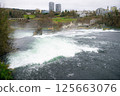 A powerful display of nature the majestic Rhine Falls roaring with unstoppable force 125663076