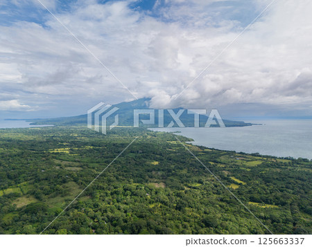Green Ometepe island with maderas volcano Green Ometepe island with maderas volcano 125663337