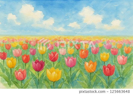 Tulip field 125663648