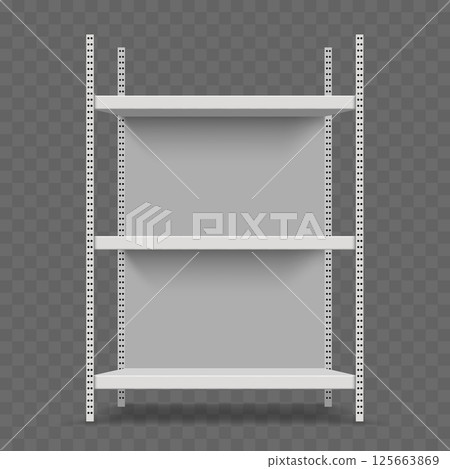 Empty trade stand in shop, rack or display Empty trade stand in shop, rack or display 125663869
