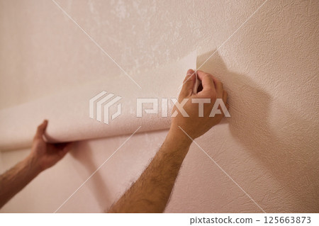 Approaching the Task of Applying Wallpaper with Care for a Beautiful and Stunning Interior 125663873