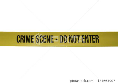 Yellow Crime Scene Do Not Cross Tape Isolated on Transparent Background 125663907