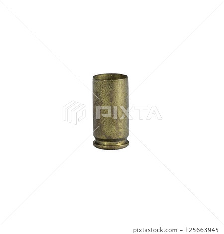 9mm cartridge case on transparent background 9mm cartridge case on transparent background 125663945