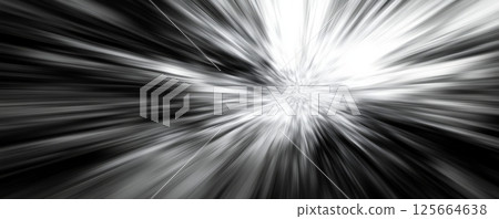 Abstract black and white speed line explosion, dynamic motion concept 125664638