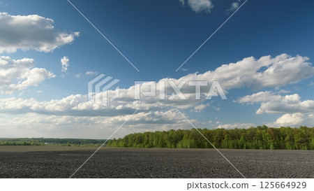 A beautiful and serene landscape featuring lush greenery alongside fluffy clouds in the sky A beautiful and serene landscape featuring lush greenery alongside fluffy clouds in the sky 125664929