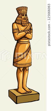 Vector drawing. Big golden idol Vector drawing. Big golden idol 125666063