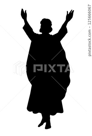 Vector drawing. Jesus ascends into heaven Vector drawing. Jesus ascends into heaven 125666067