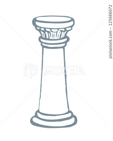 Vector drawing. Big old pillar 125666072