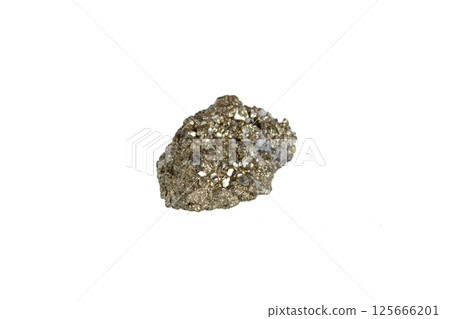 pyrite mineral stone macro on white background pyrite mineral stone macro on white background 125666201