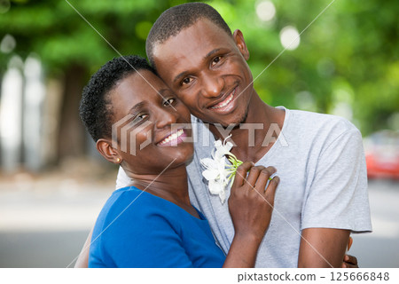 Close-up of young couple, happy. Close-up of young couple, happy. 125666848