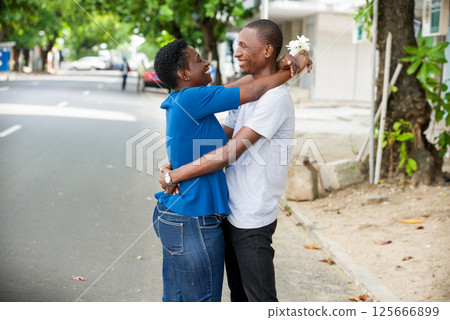 portrait of young couple, happy. 125666899