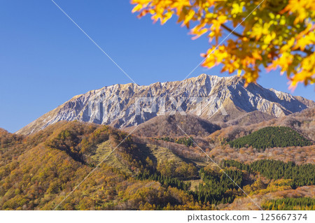 Autumn scenery from Kimedai Observatory on the Hiruzen-Daisen Skyline 125667374