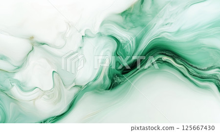 Abstract green and white marble texture with fluid swirling patterns Abstract green and white marble texture with fluid swirling patterns 125667430