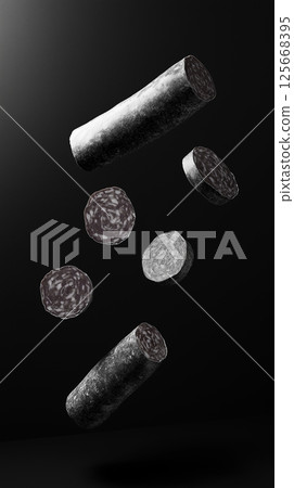 Delicious salami slices showcasing gourmet charcuterie and savory food flavors for culinary delight Delicious salami slices showcasing gourmet charcuterie and savory food flavors for culinary delight 125668395