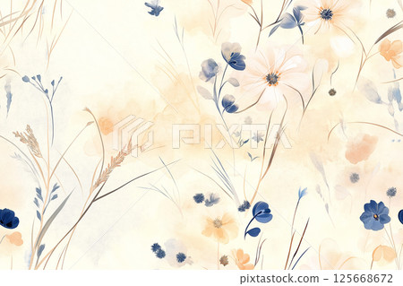 Floral pattern design with flowers and nature, artistic background for vintage decoration 125668672