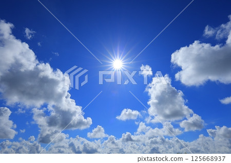 Summer blue sky and white clouds Summer blue sky and white clouds 125668937