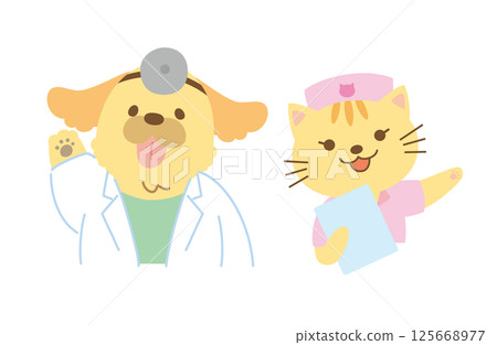Illustration of a veterinary clinic (no main lines) 125668977