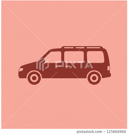 A station wagon icon that is convenient for families and carrying luggage 125668988