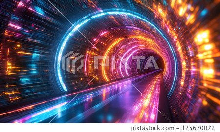 充滿能量和奇幻色彩的隧道 125670072