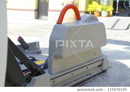 Welfare vehicle with wheelchair lift Welfare vehicle with wheelchair lift 125670195