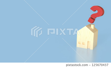 The House and question mark for real estate or property concept 3d rendering. 125670437