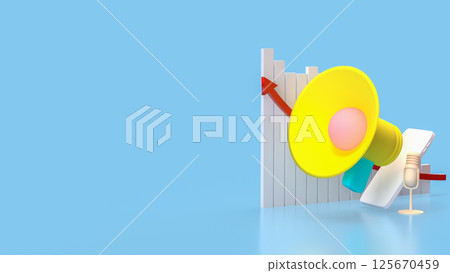 The Megaphone for Music or Media concept 3d Rendering. The Megaphone for Music or Media concept 3d Rendering. 125670459