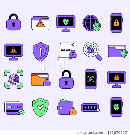 Internet Security Related Icon Set Internet Security Related Icon Set 125670527