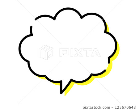 Cloud speech bubble with pop shadow Cloud speech bubble with pop shadow 125670648