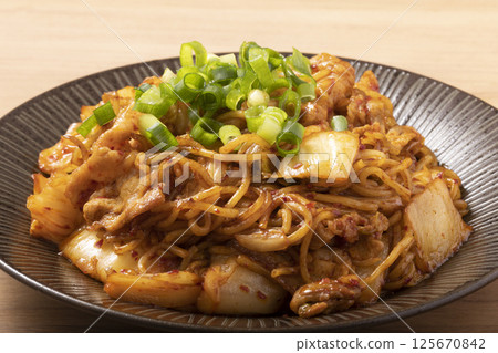 Kimchi fried noodles Kimchi fried noodles 125670842