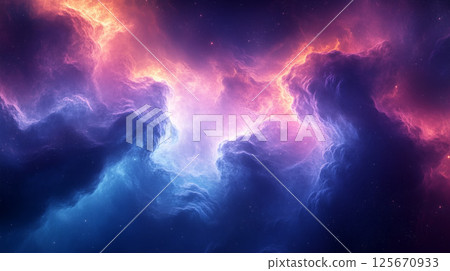 Pink and blue glowing fantastic energy ripple landscape outer space Pink and blue glowing fantastic energy ripple landscape outer space 125670933