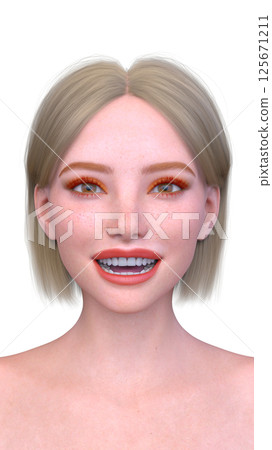 女人的臉的特寫 125671211