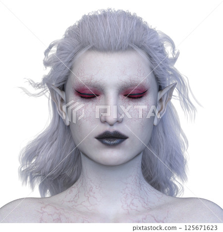 Female vampire face close up Female vampire face close up 125671623