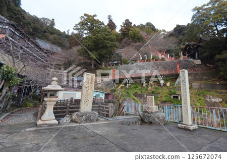 Lake Biwa, view of the entrance immediately after landing on Chikubushima Island Lake Biwa, view of the entrance immediately after landing on Chikubushima Island 125672074
