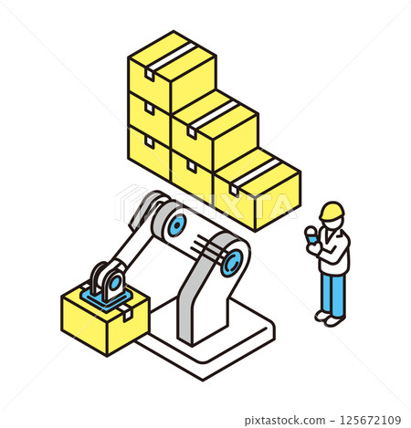 Simple illustration of factory automation image vector illustration 125672109