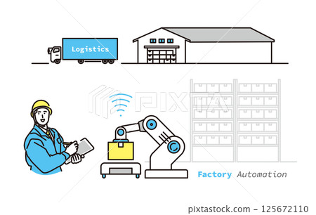 Simple illustration of factory automation image vector illustration 125672110