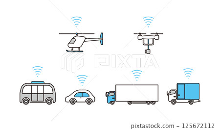 自動駕駛汽車向量圖的簡單說明 125672112